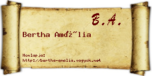 Bertha Amália névjegykártya