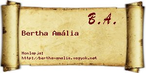 Bertha Amália névjegykártya