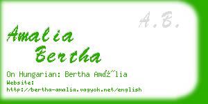 amalia bertha business card